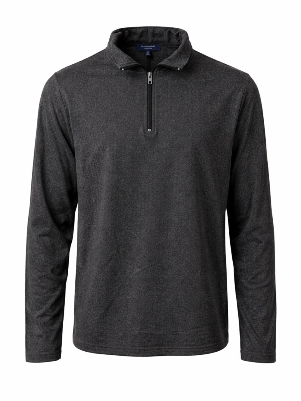 Britches Sport by Samtex Mens Medium 1/4 Zip Pullover Gray Herringbone